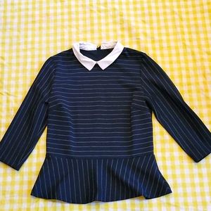 Ann Taylor top blue and white